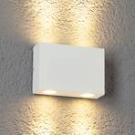 LED-buitenwandlamp Henor in wit met 2 lichtpunten