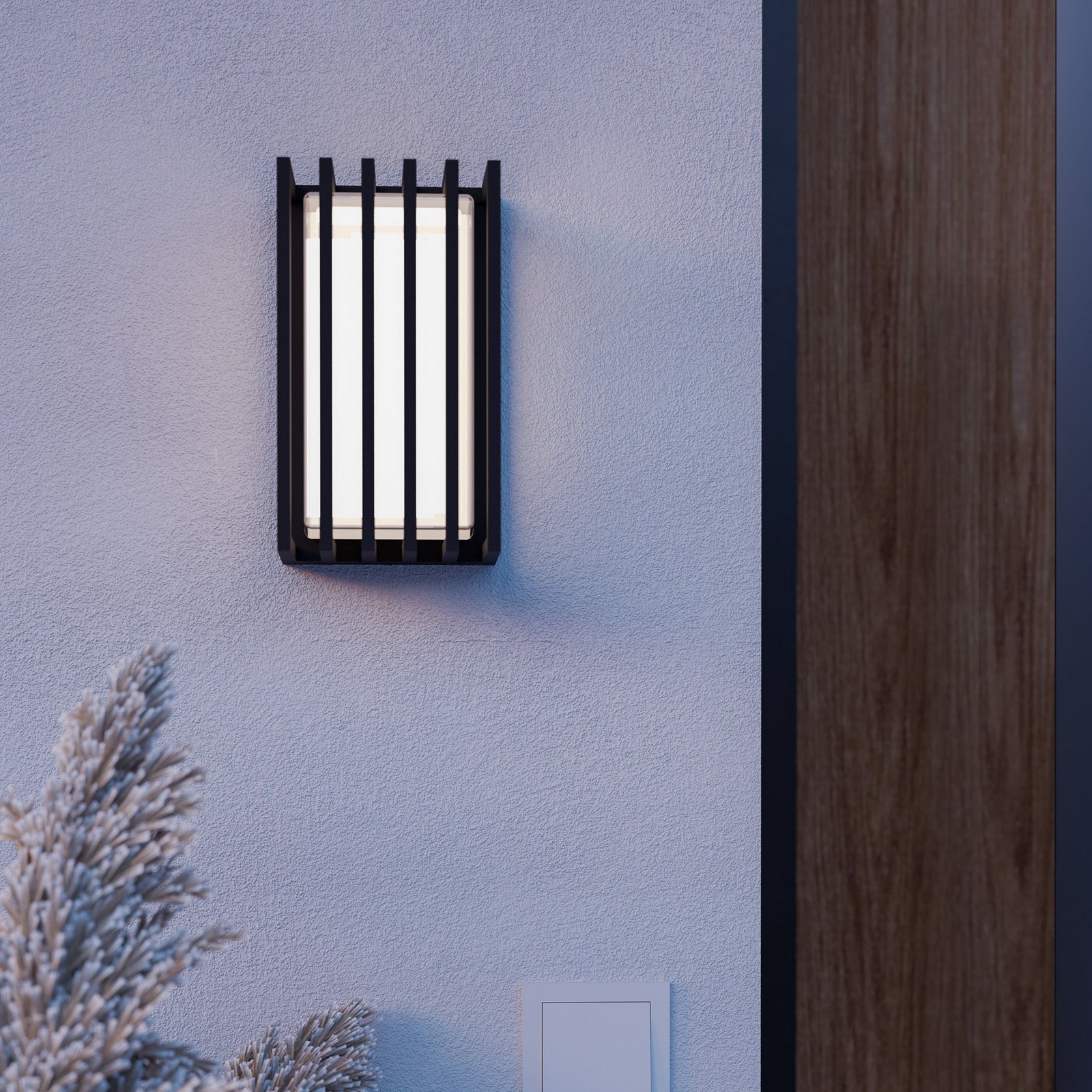 LED-Außenwandlampe Genovese, schwarz, Höhe 24 cm, Metall