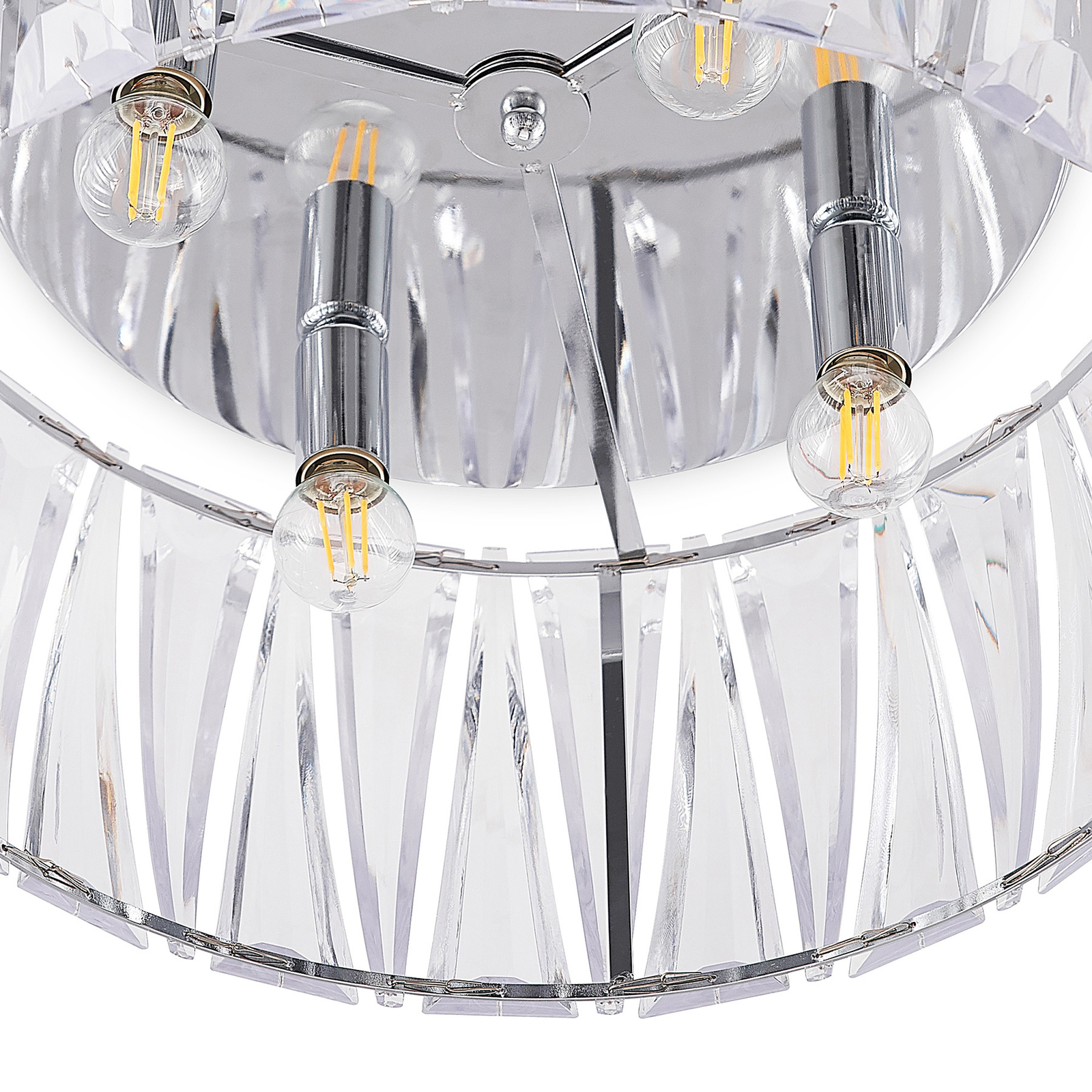 Lindby Sofia ceiling light, transparent/chrome | Lights.co.uk