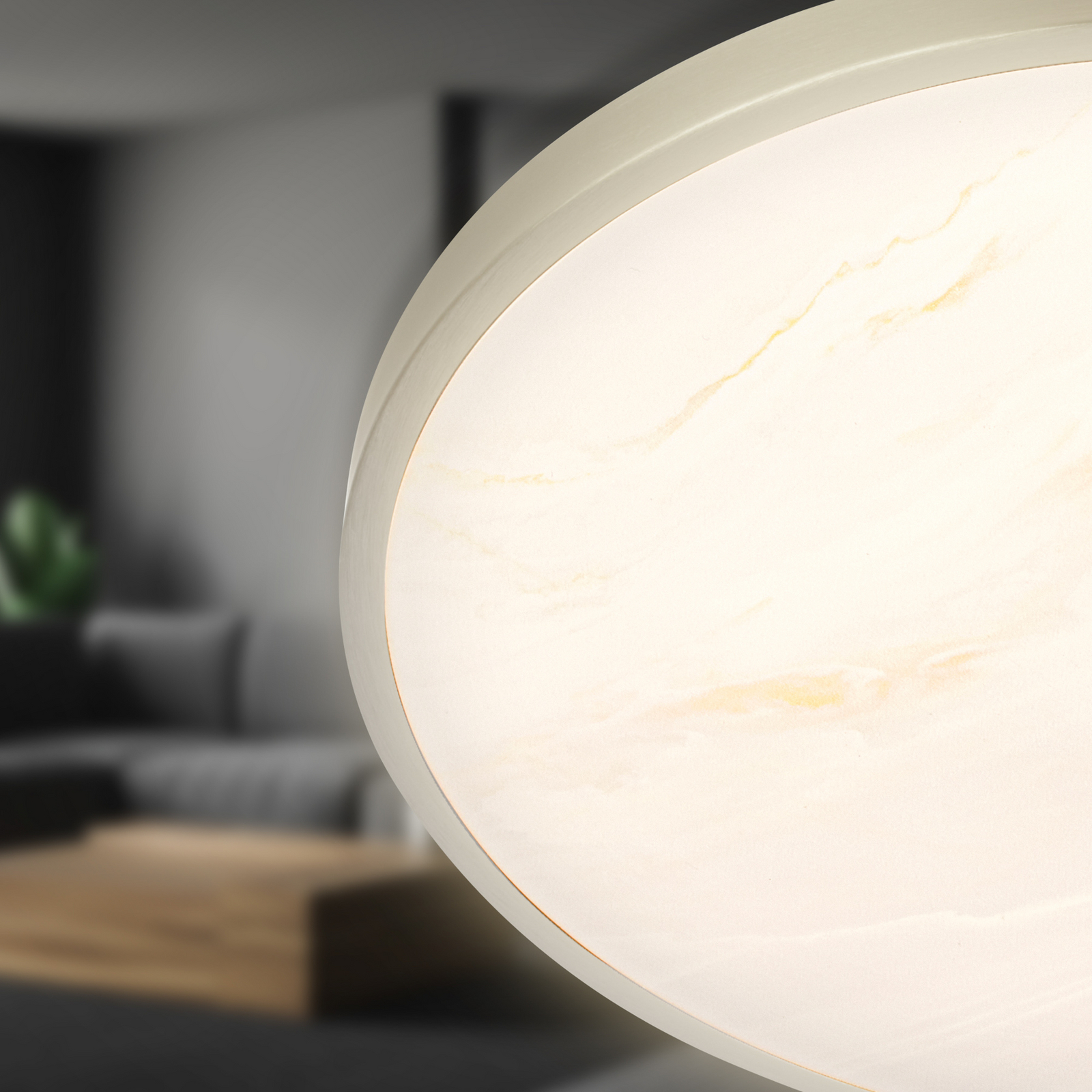 Competo LED ceiling light, 3,000 K, Ø 33 cm, matt nickel