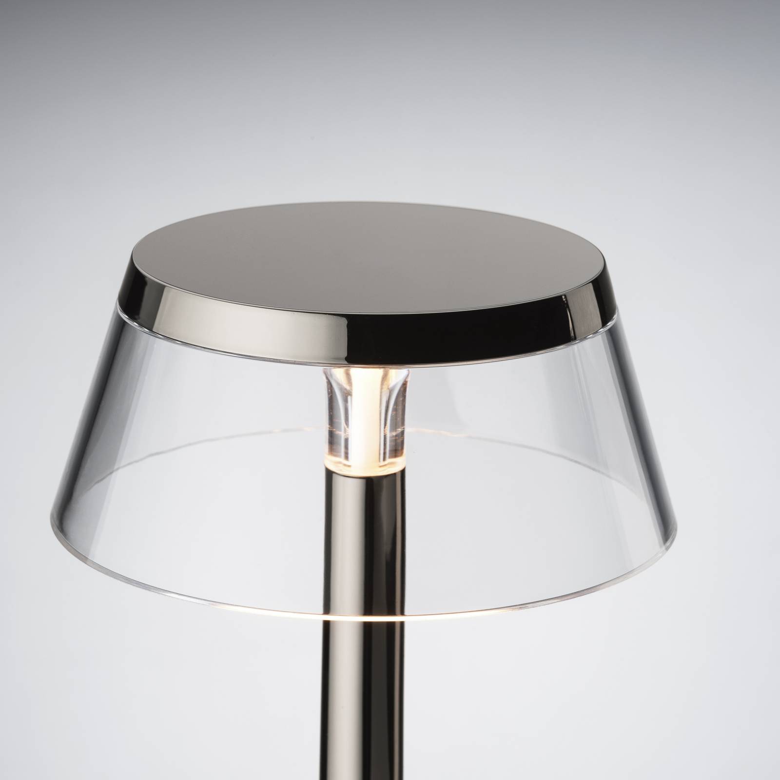 Flos LED tafellamp Bon jour zonder stekker, zwart chroom