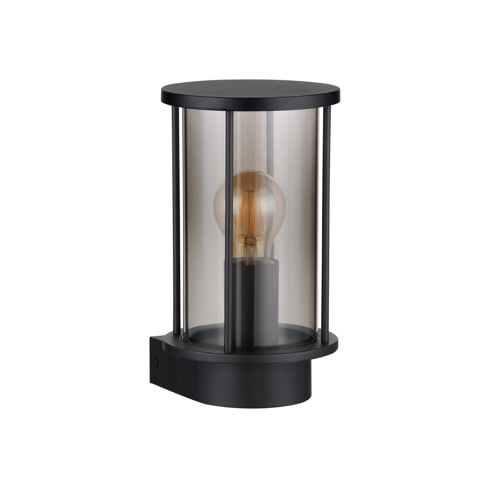 Gracey udendørs væglampe, sort, højde 25,2 cm, rustfrit stål
