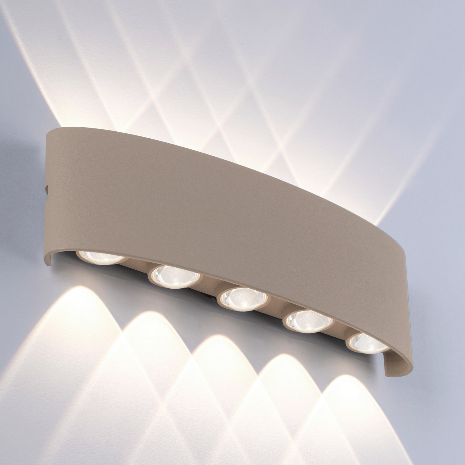 Paul Neuhaus applique da esterni LED Carlo, 27 cm, color sabbia