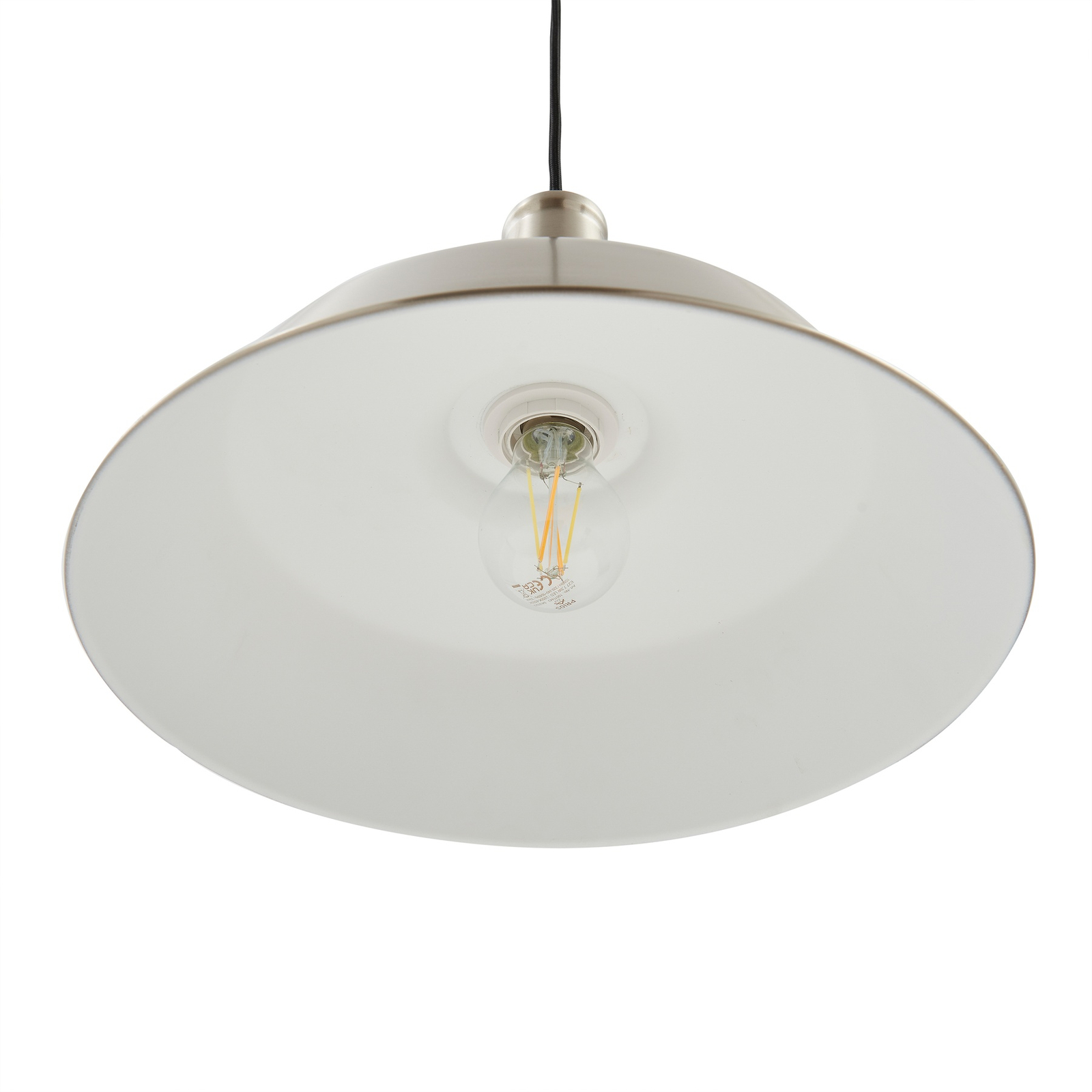 Lindby suspension Laylan, nickel/blanc, Ø 36 cm, métal