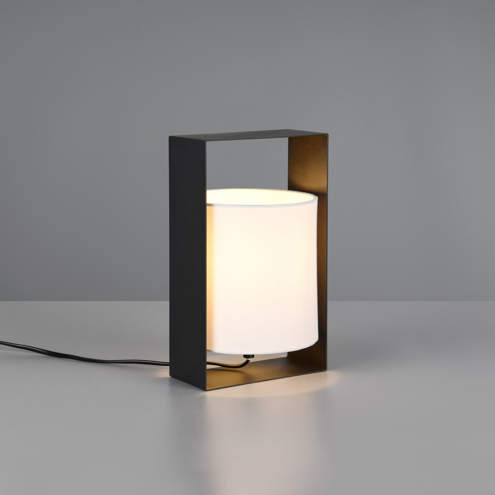 Pail table lamp, matt black, metal, height 27 cm