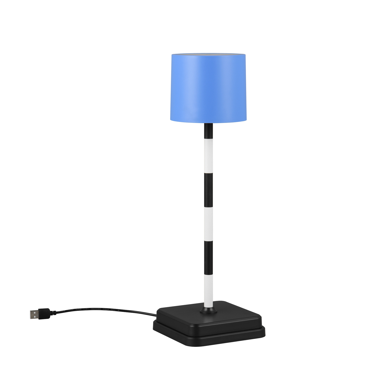 Lampe de table LED à accu Fernandez, bleue, IP54, CCT, intensité variable