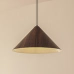 Lindby Hängeleuchte Clarine, walnuss, Ø 50 cm, Metall