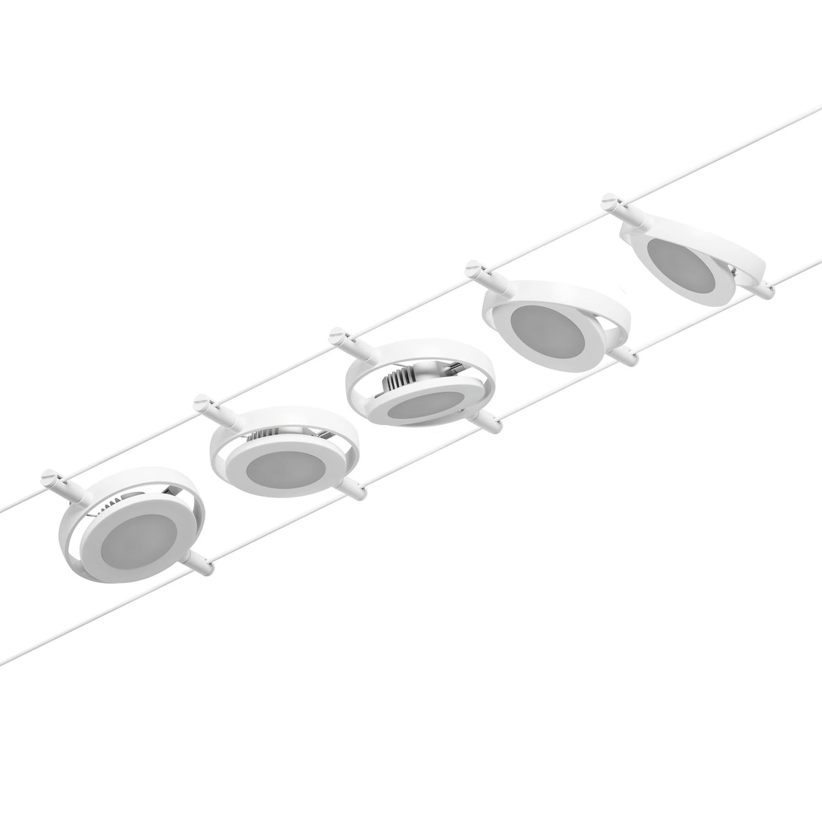 Wire RoundMac LED-vaijerijärjestelmä, valkoinen, 5-lamppuinen - Paulmann