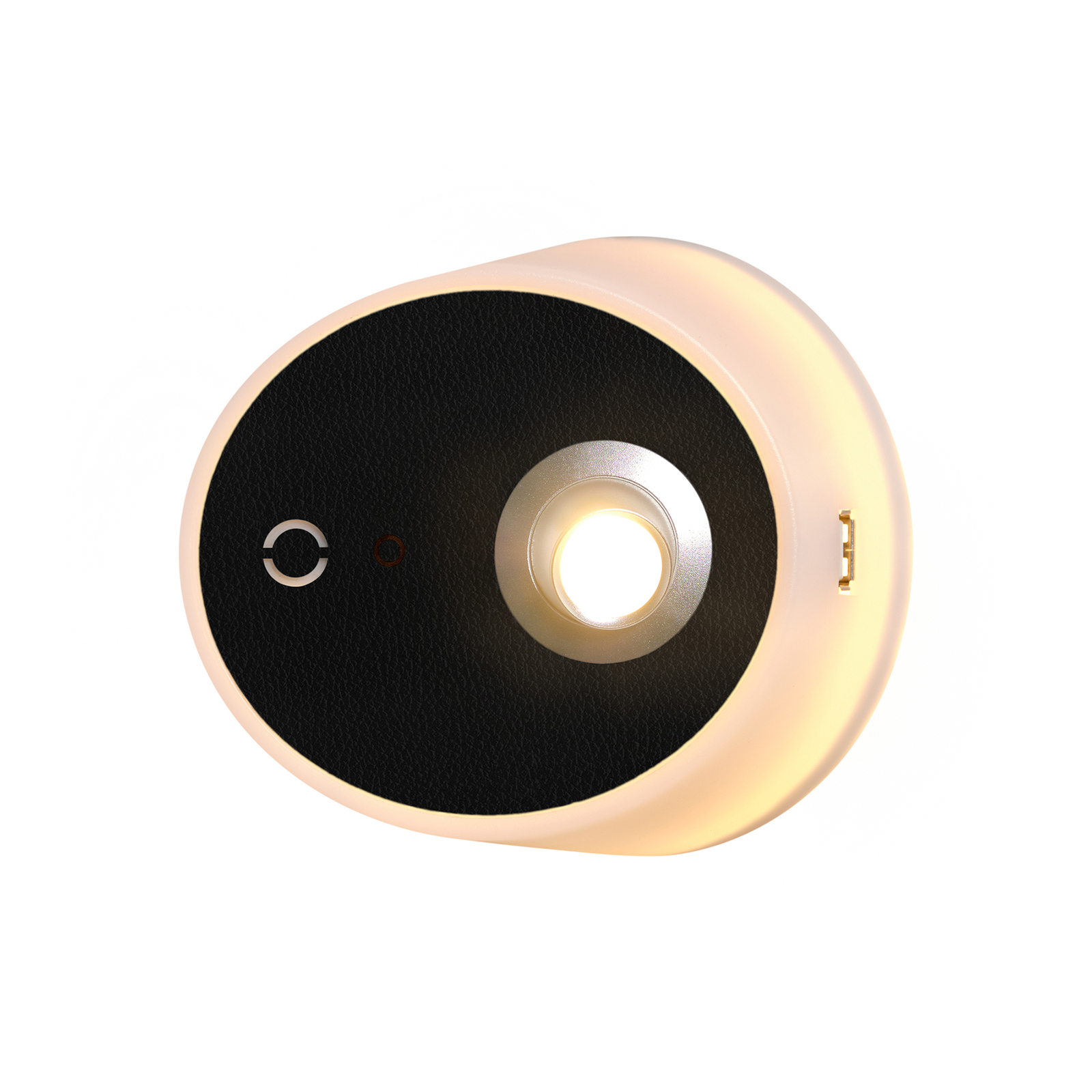 LED nástěnné světlo Zoom, bodovka USB, kůže černá