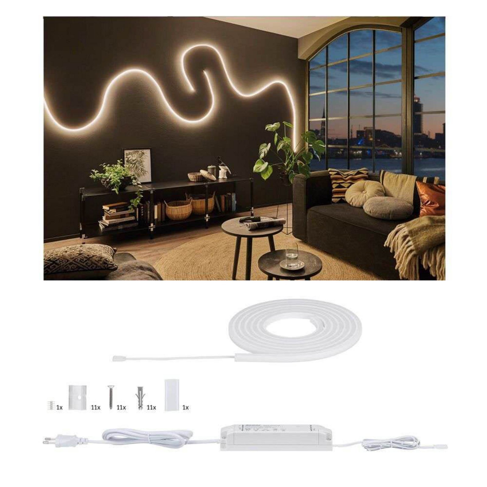 MaxLED Flow LED Strip 3m Basic Set White - Paulmann