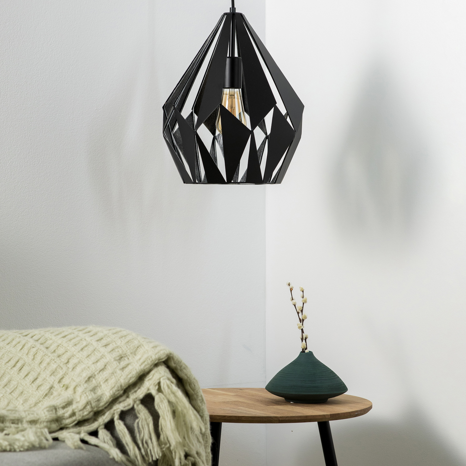 Hanglamp Carlton zwart-zilver Ø 31 cm