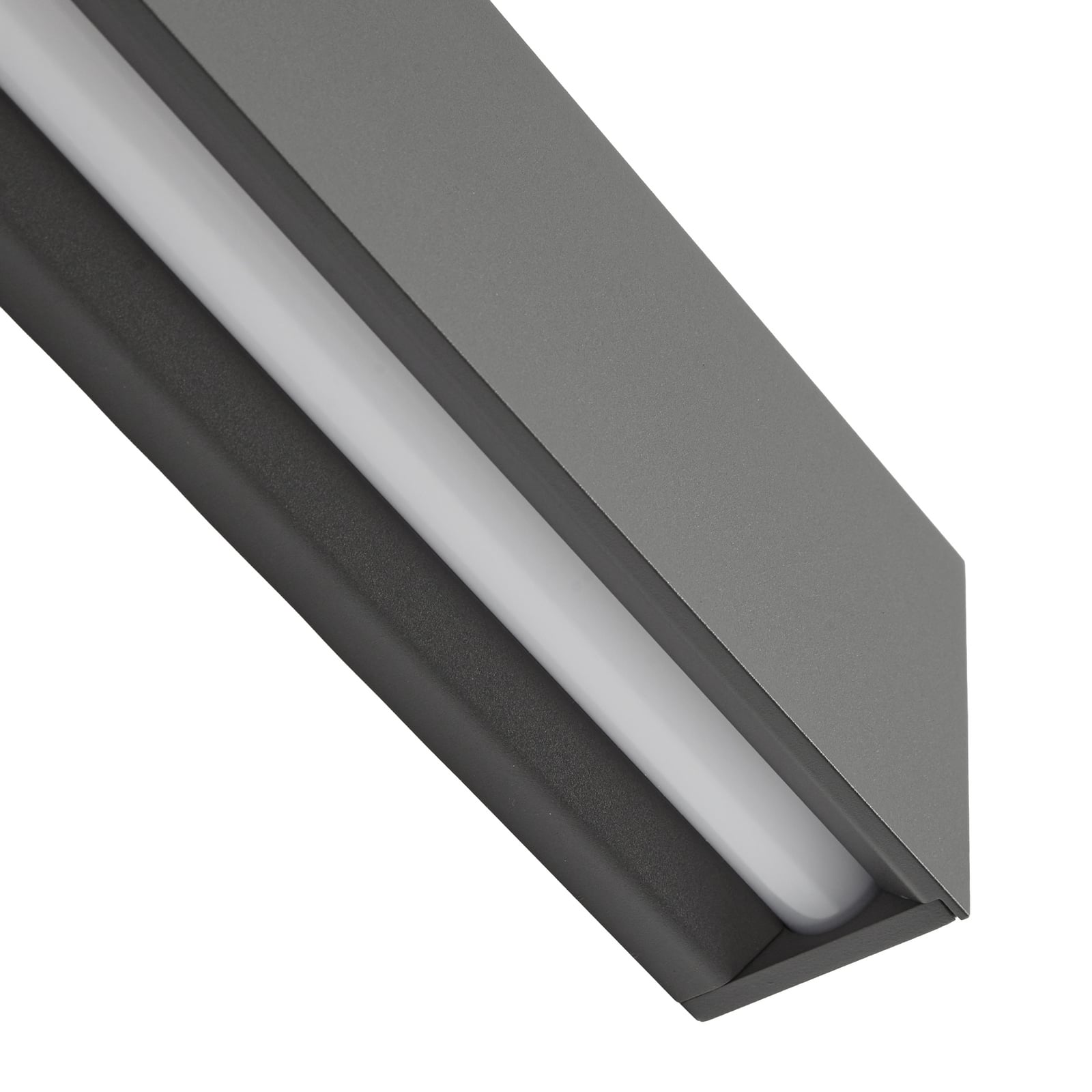 Lucande LED-vegglampe Lengo, 100 cm, antrasitt, opp/ned 3000 K