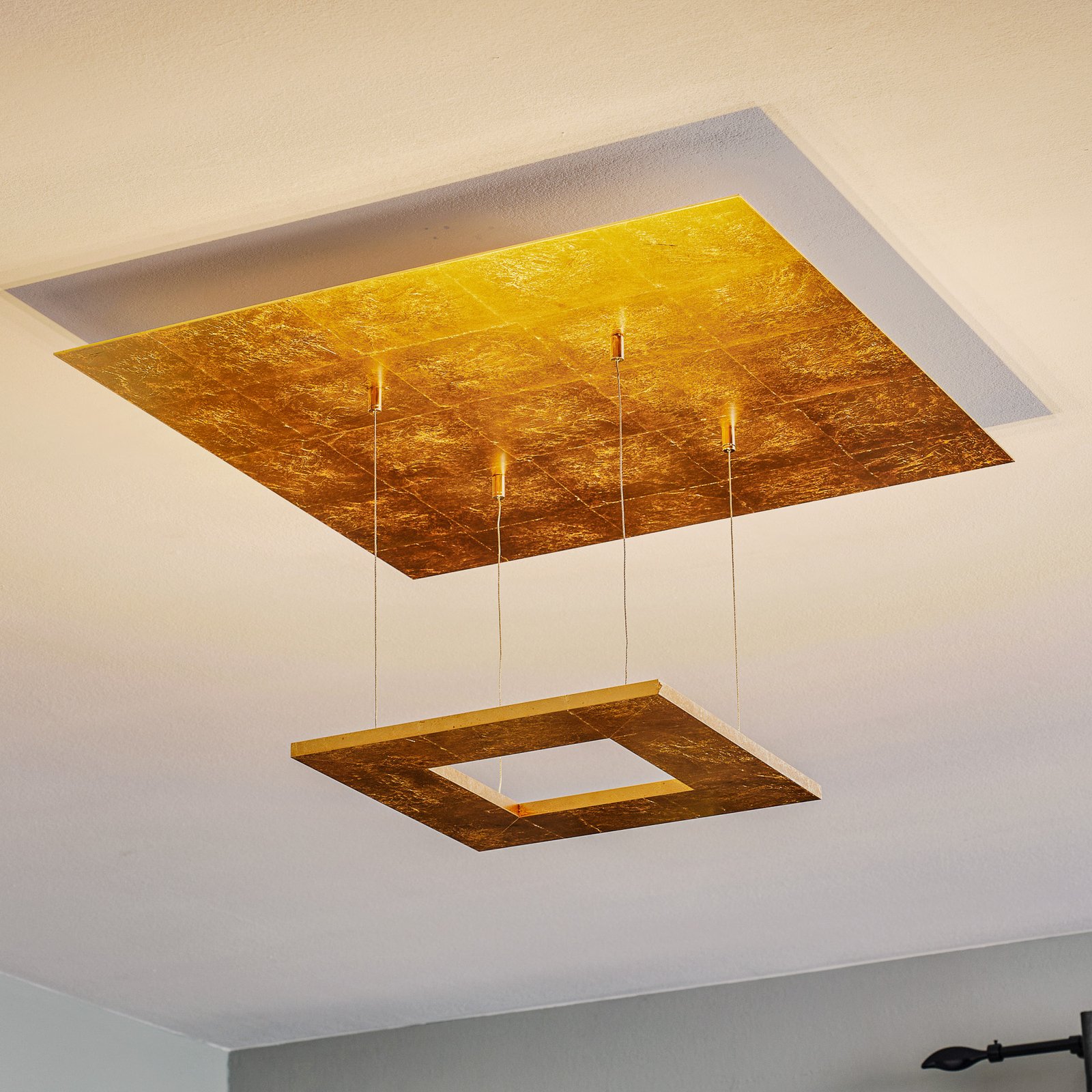 Escale Zen – bladgull-LED-hengelampe
