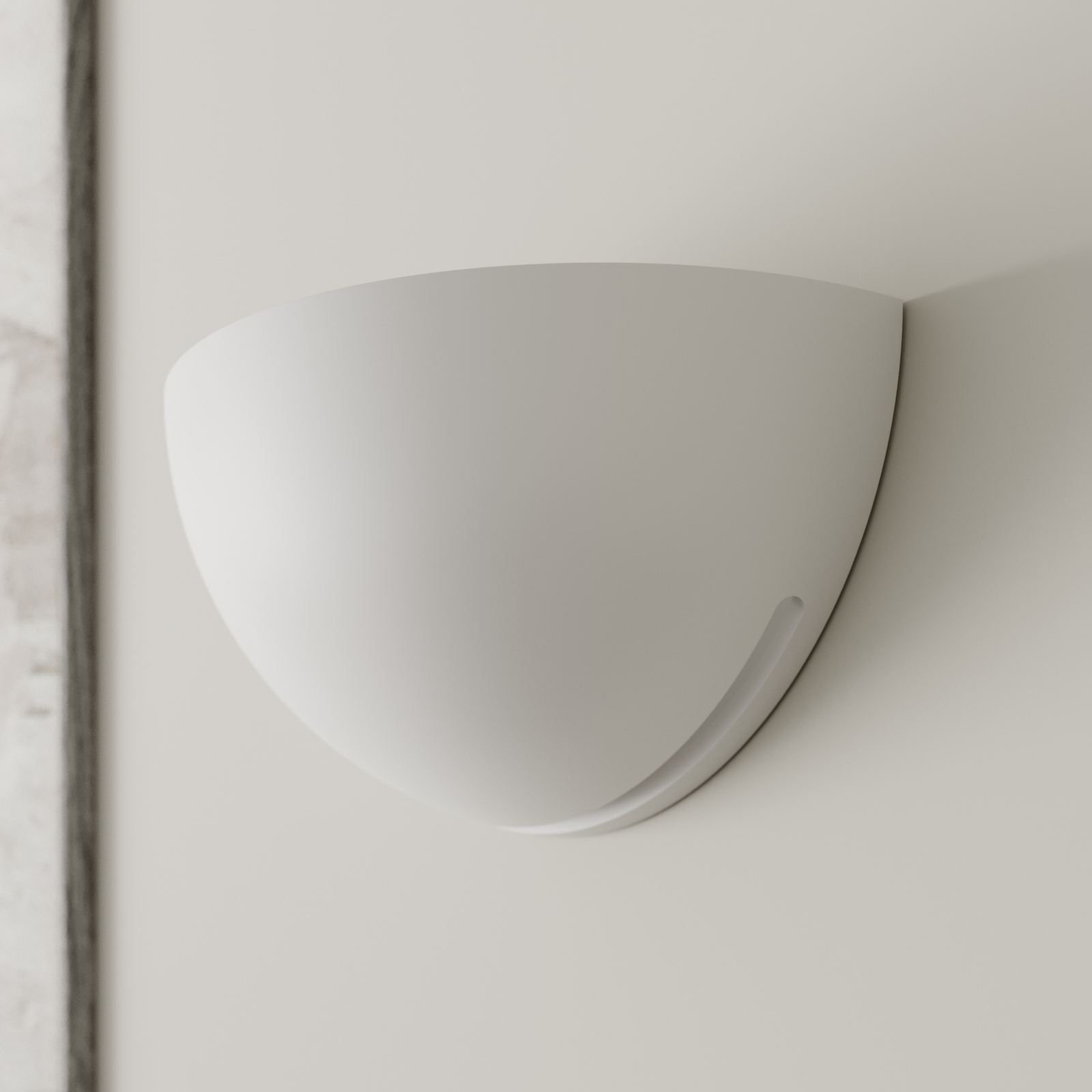 Jaron plaster wall uplighter, white, hemispherical Lights.ie
