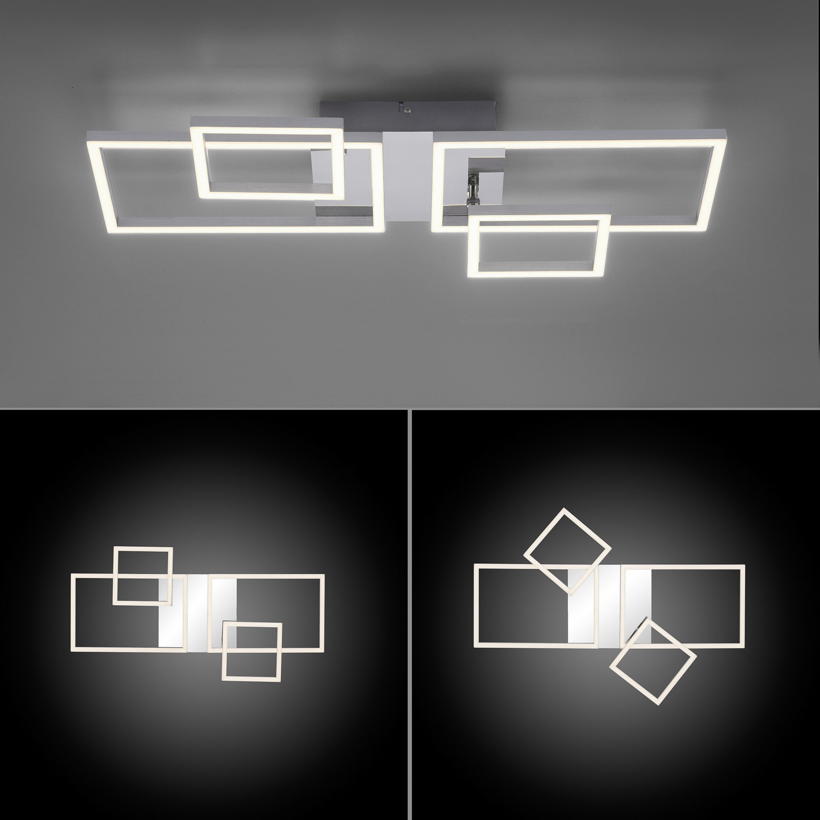 Iven LED plafondlamp, staal, 32,4x30cm