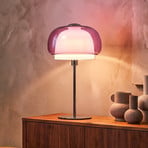Stolová lampa Belomontejo, ružovo-priehľadná, sklo, E27