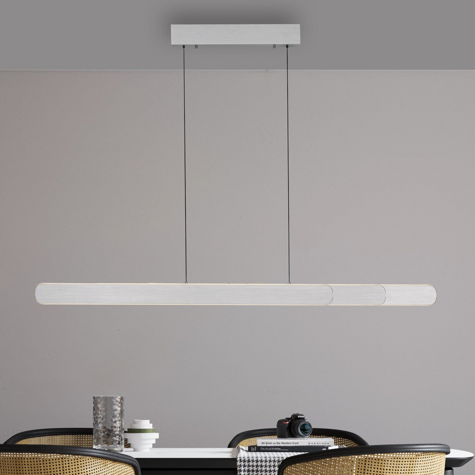 Paul Neuhaus Lampă suspendată cu LED Adriana aluminiu lungime 160 cm - Camera de zi / sufragerie - modern