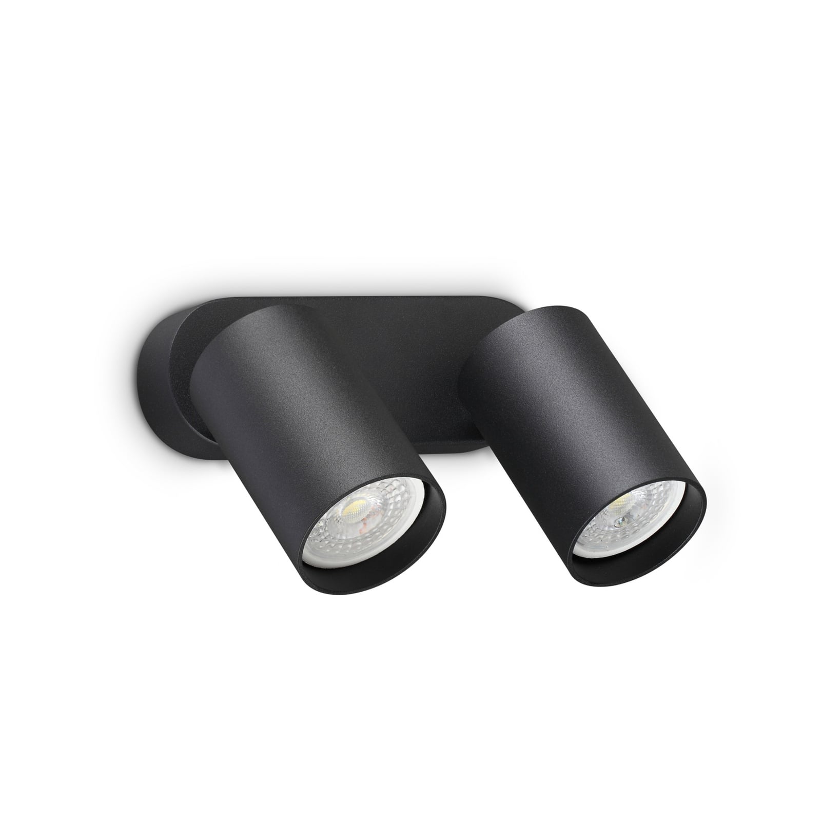 Faretto da parete IDEAL LUX Dynamite Round nero 16,5 cm a 2 luci