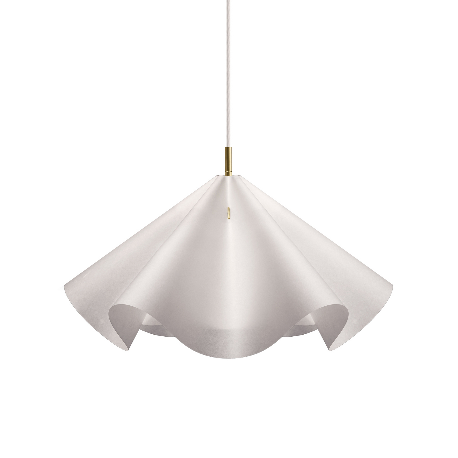 Suspension Sinuate, laiton/blanc, Ø 60 cm, E27, papier - Moebe