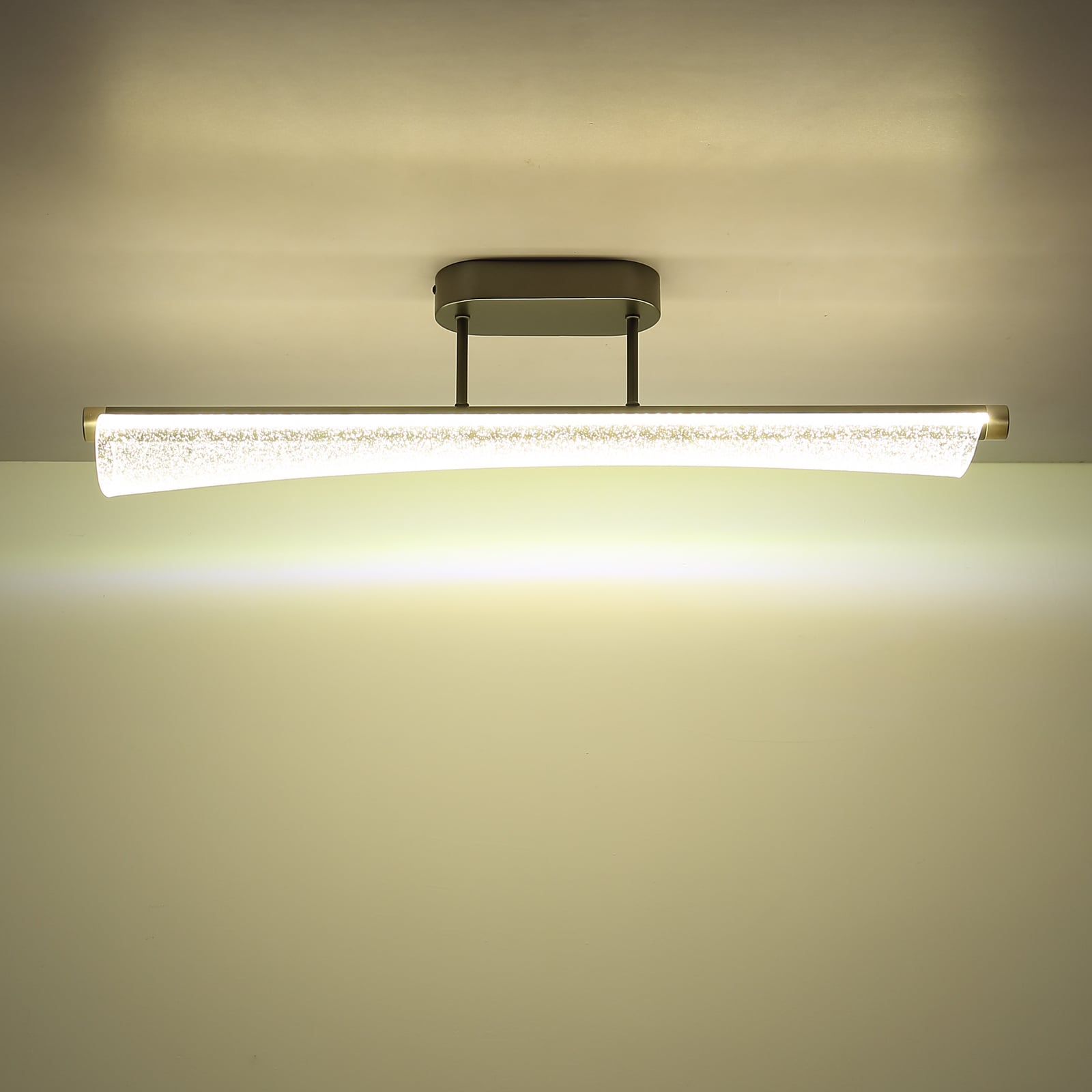 Plafonnier LED Malinda, transparent/anthracite, 81 cm de long, CCT Plafonnier LED Malinda, transparent/anthracite, 81 cm de long, CCT