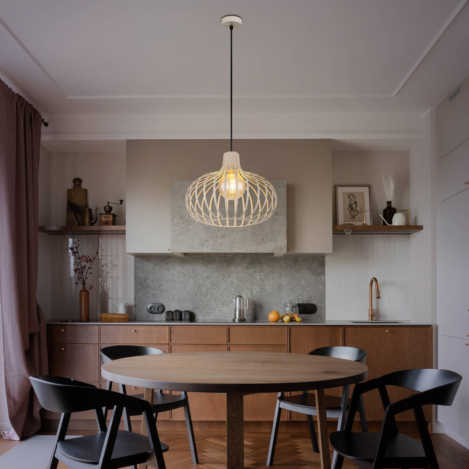 Hängeleuchte Mateo, creme/sandfarben, Metall, Ø 40 cm günstig online kaufen