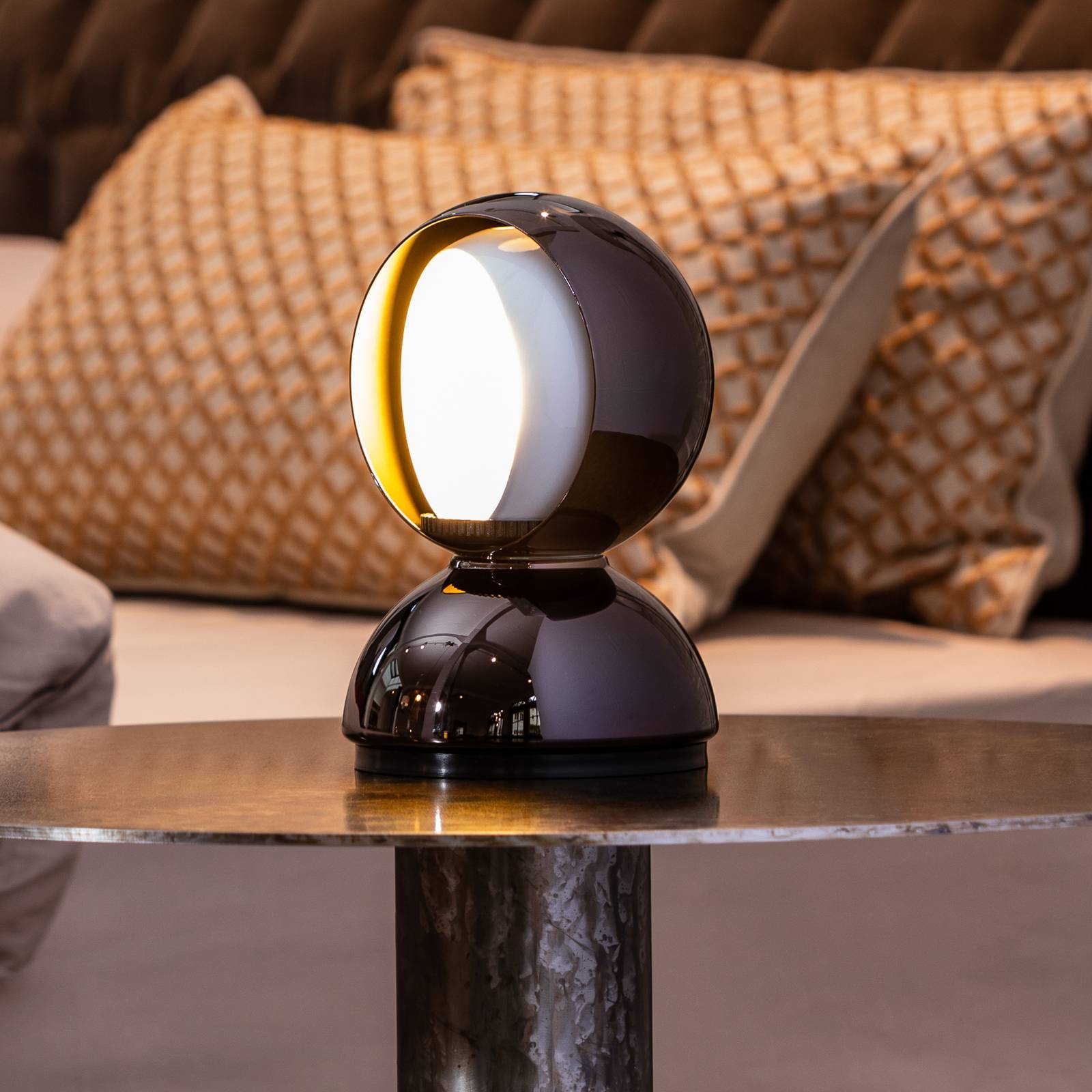 Artemide Eclisse lampa stołowa, czarna błyszcząca