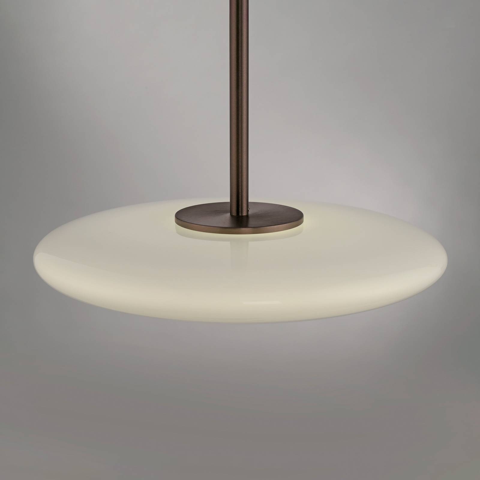 Lampa wisząca PURE LED E-Vitrum, brąz/opal, szkło/aluminium CCT