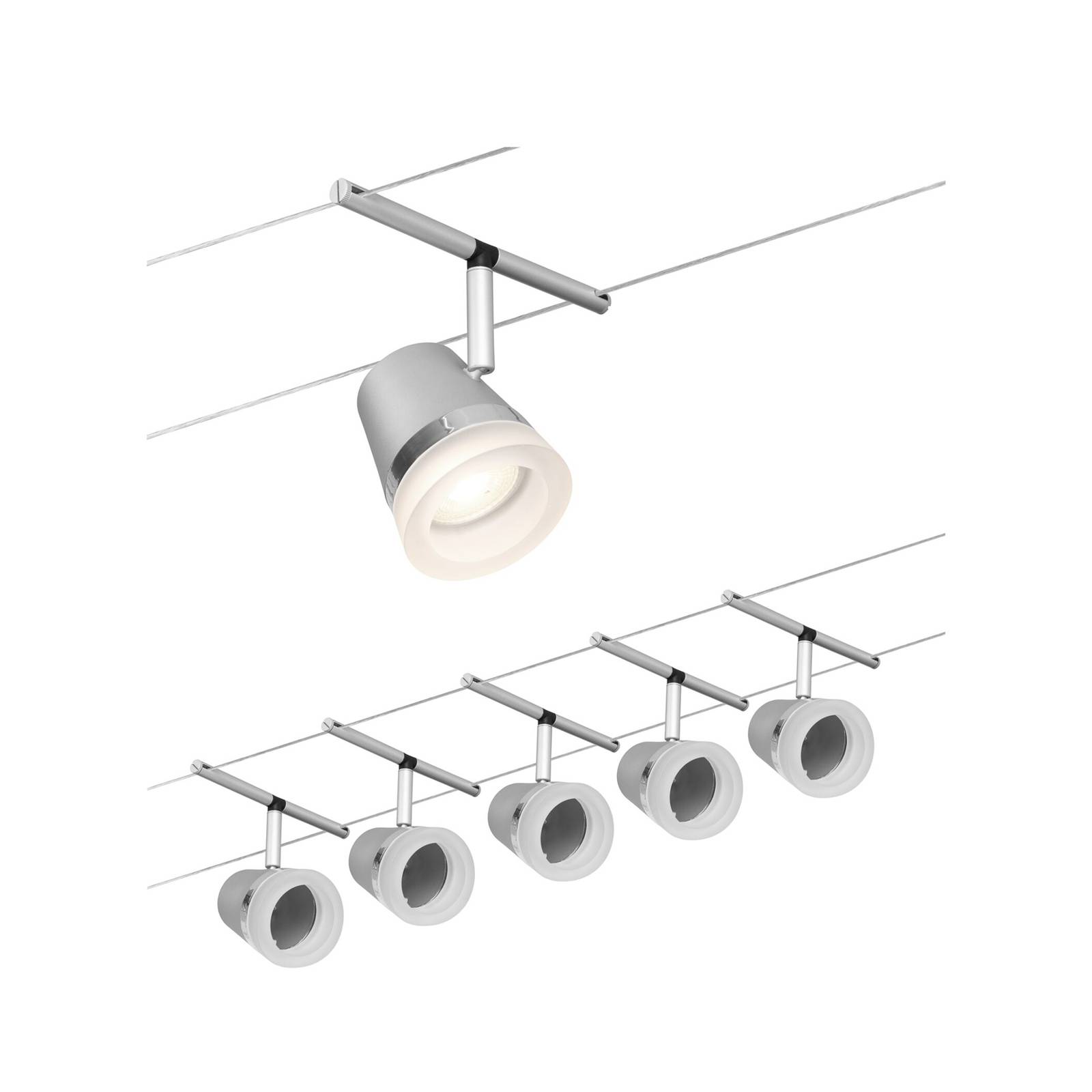 Paulmann Cone wiresystem basissæt 5 lk mat krom