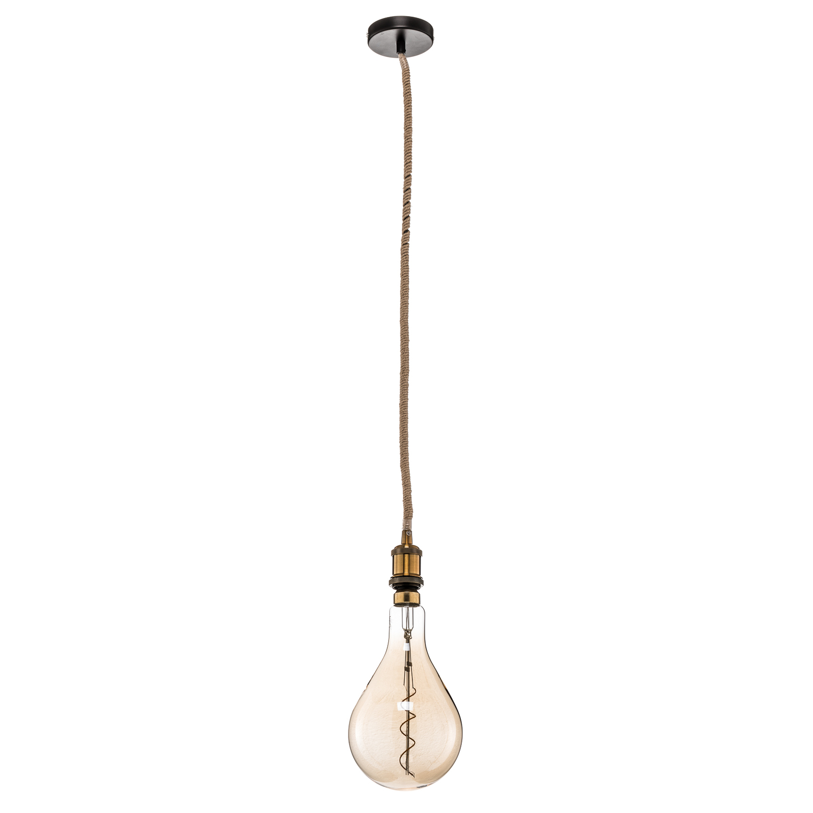 Ontario LED pendant light, hemp rope, one-bulb