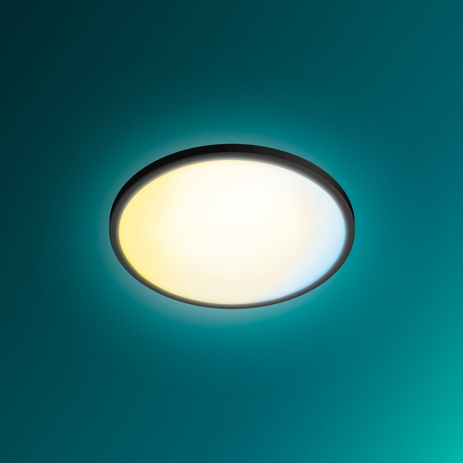 Plafón LED Superslim de Philips, negro, CCT, atenuable