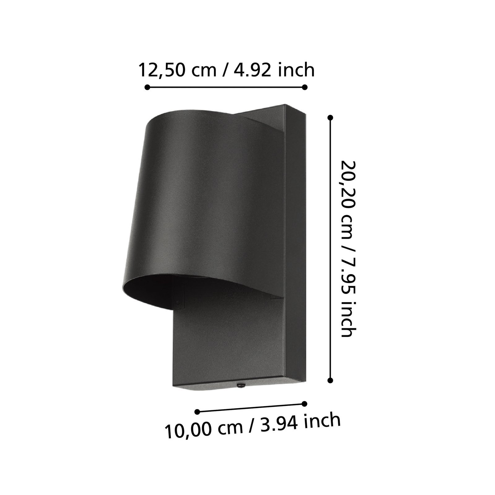 Stagnone LED outdoor wall light in black