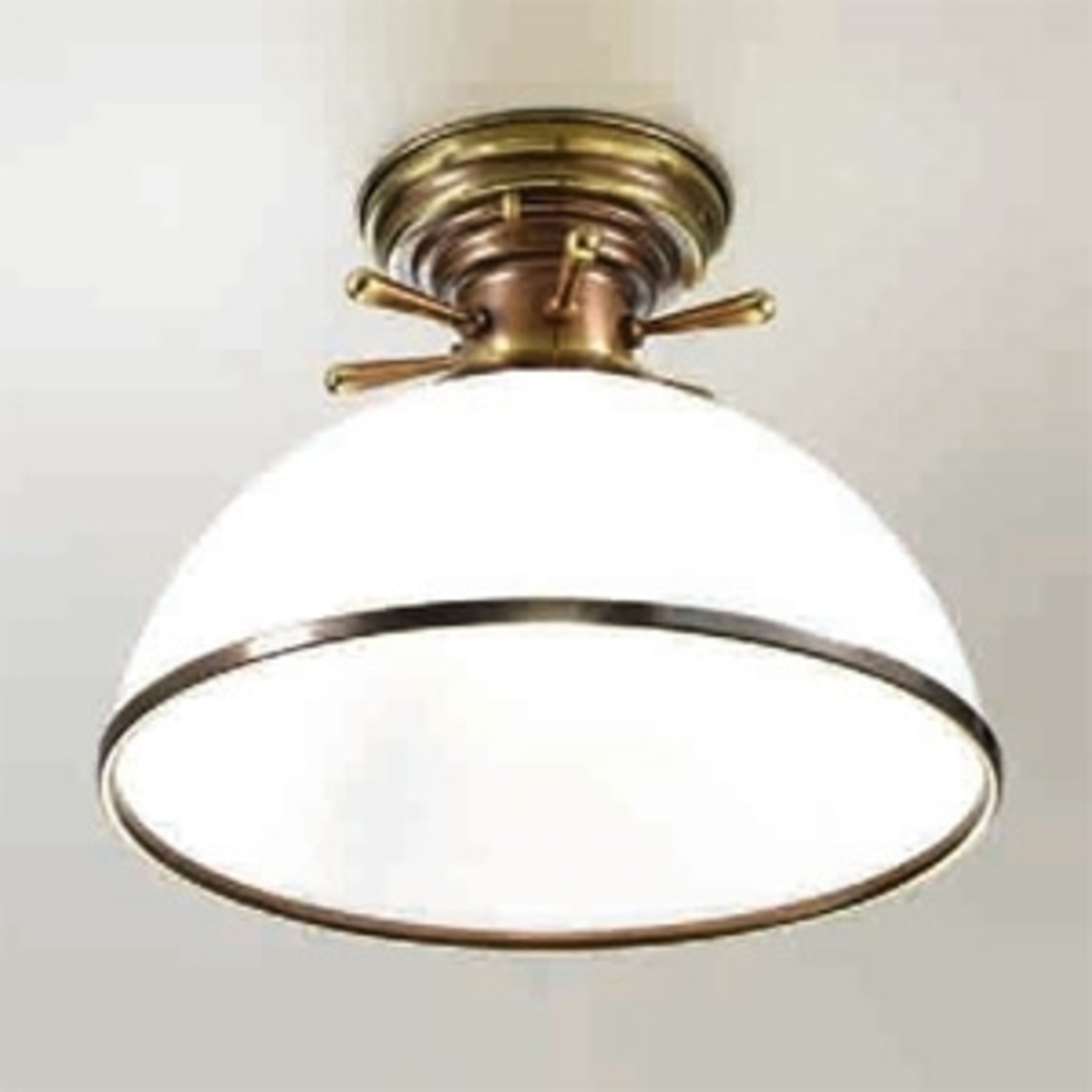 Cremasco Libeccio taklampe i hvitt og messing - dimbar - maritim taklys Stue / spisestue - messing, glass