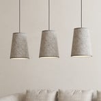 Hanglamp Alsager met drie vilten kappen
