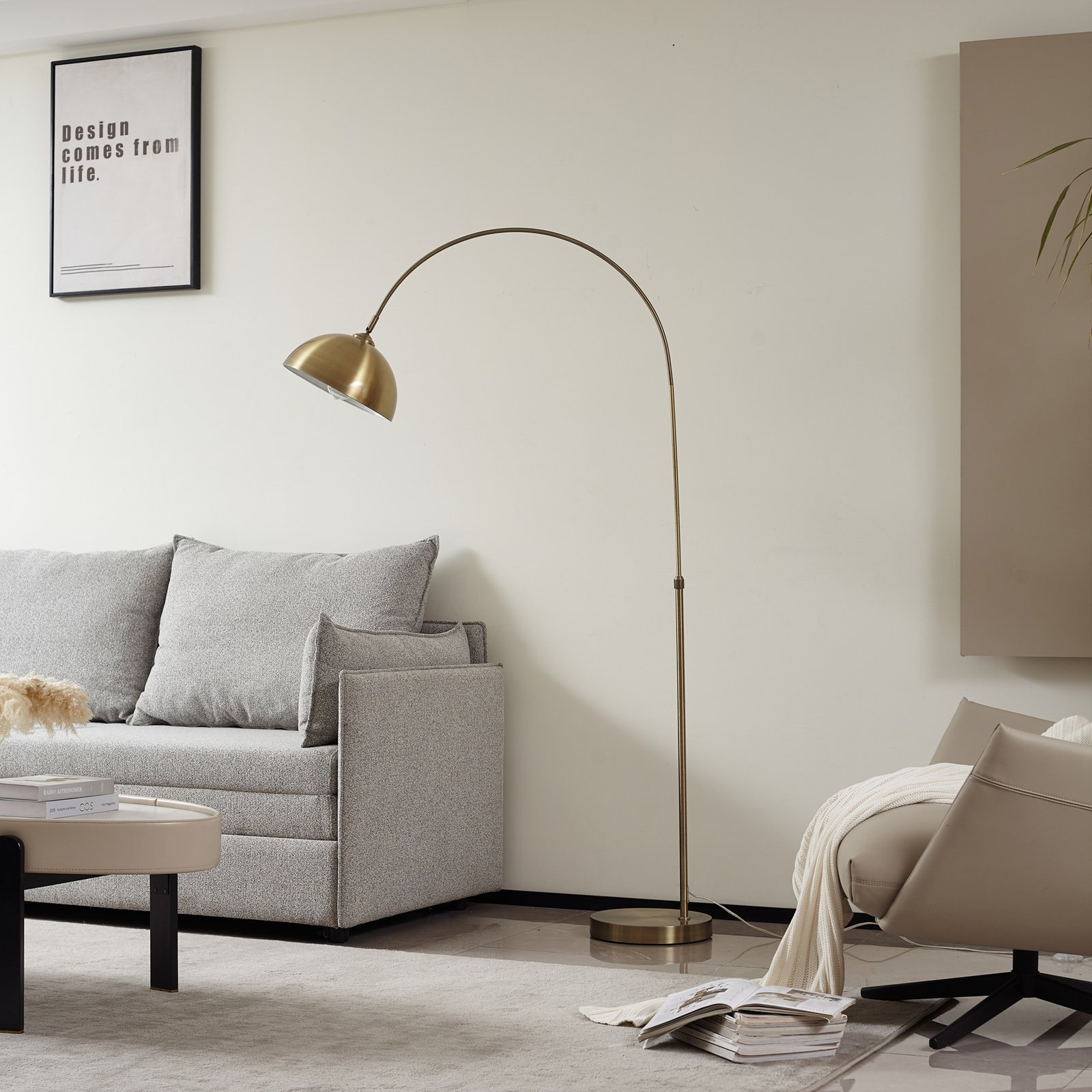 Lennart Stojací Lampa Antique Brass - Lindby