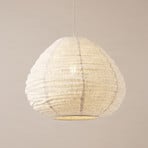Lampă suspendată Lindby „Autumn”, bej, Ø 40 cm, in, în formă de picătură