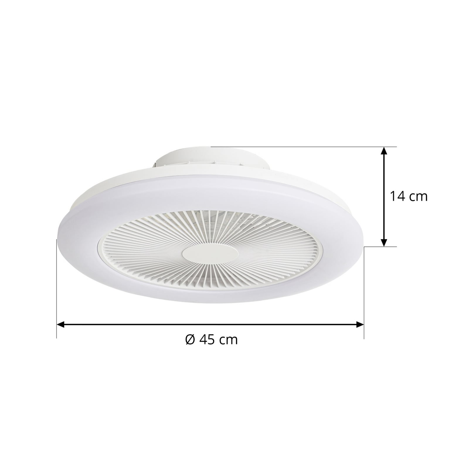 Wentylator sufitowy LED Lindby Vedin, biały, DC, Ø 45 cm, RGBW Wentylator sufitowy LED Lindby Vedin, biały, DC, Ø 45 cm, RGBW