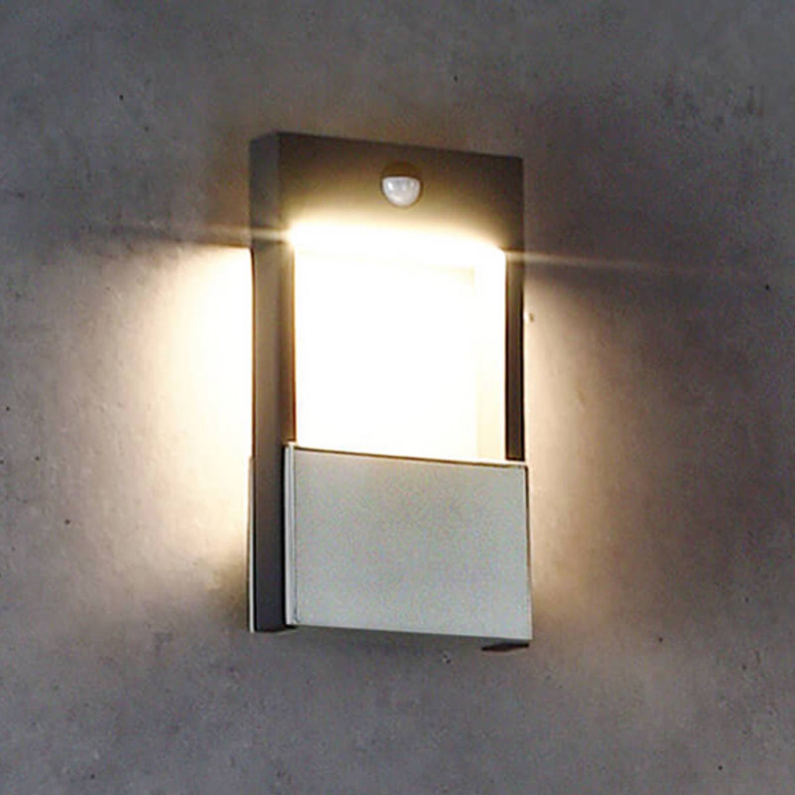 LED-Außenwandleuchte Chertan, Betonsockel, Sensor