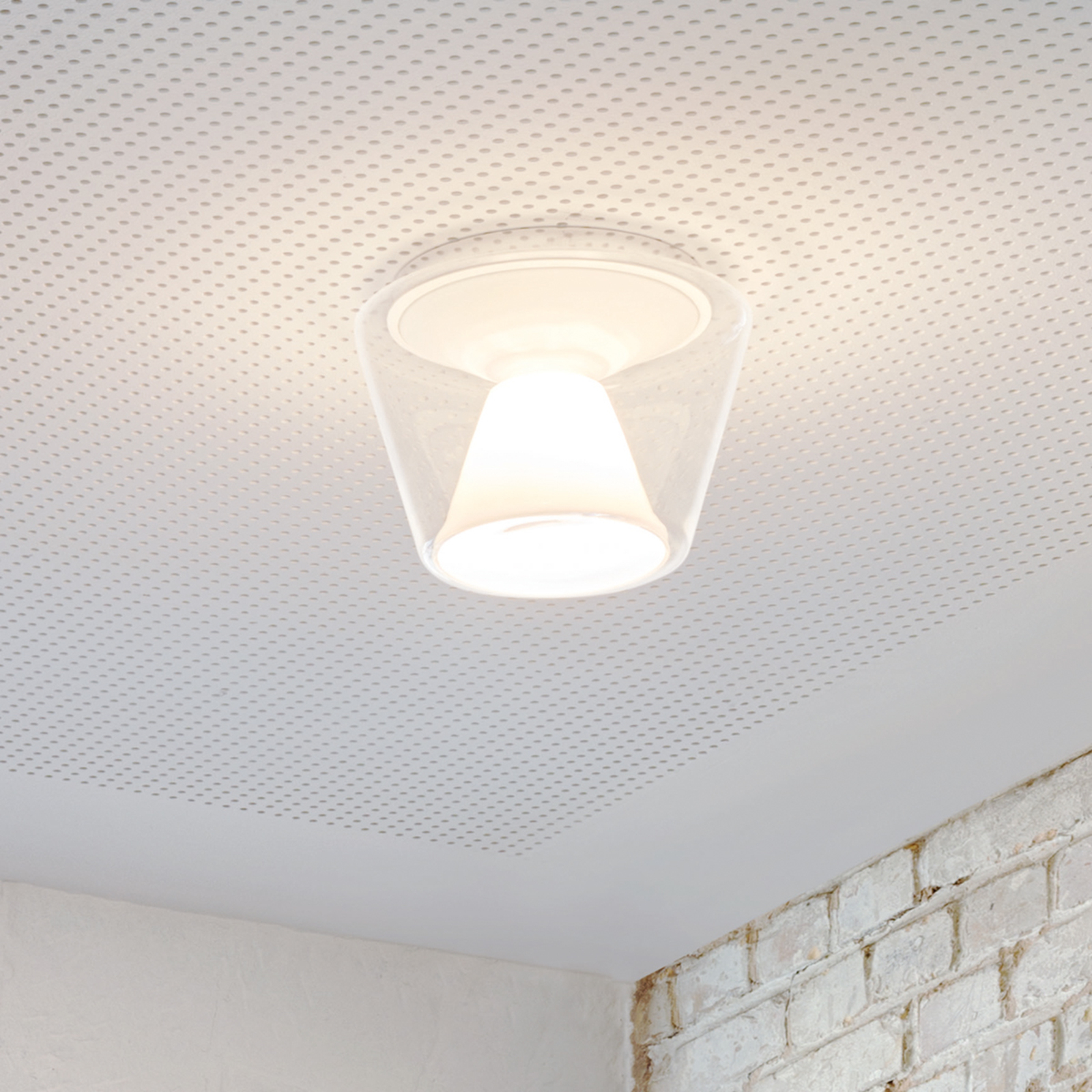 Plafoniera LED di design Annex, vetro soffiato