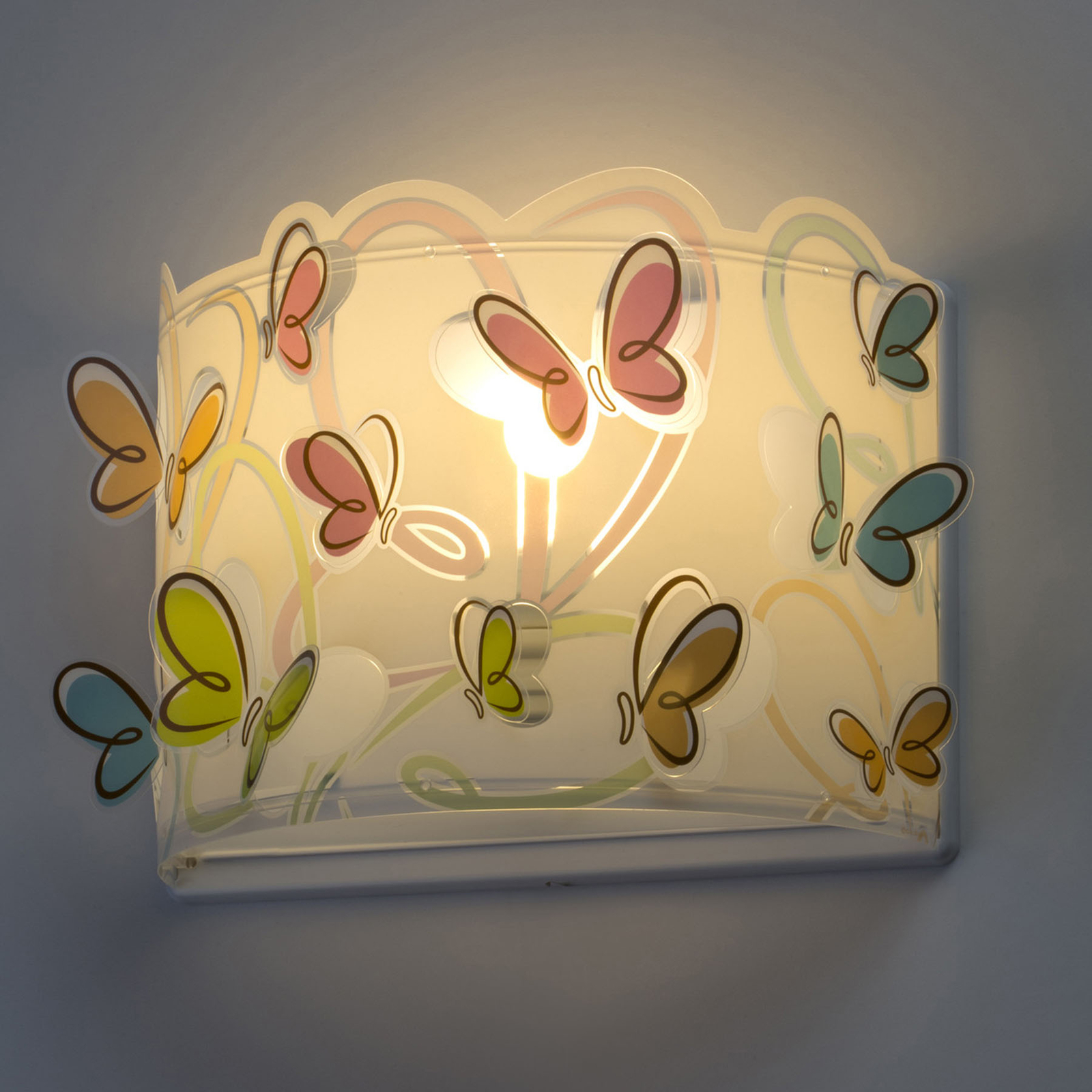 Detské nástenné svietidlo Butterfly s káblom a zástrčkou