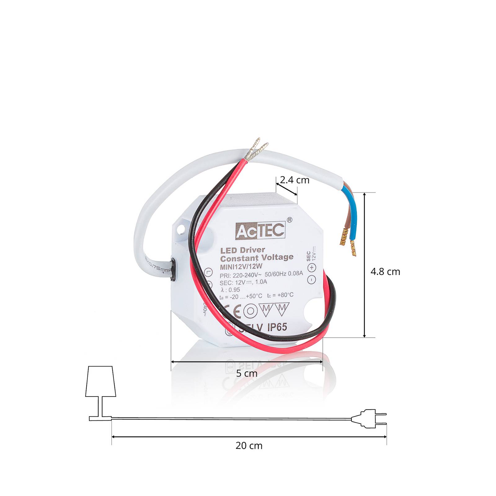 AcTEC Mini sterownik LED CV 12V 12W IP65