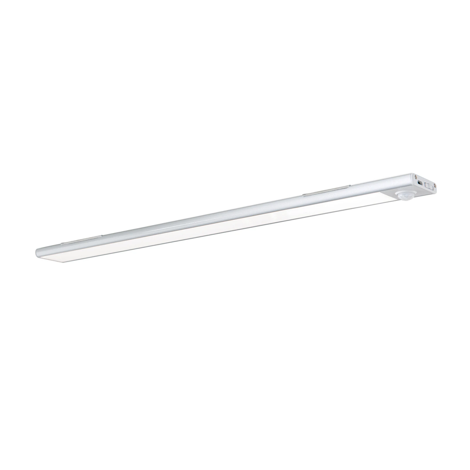Lampe sous meuble LED Norman, argentée, batterie, capteur, USB
