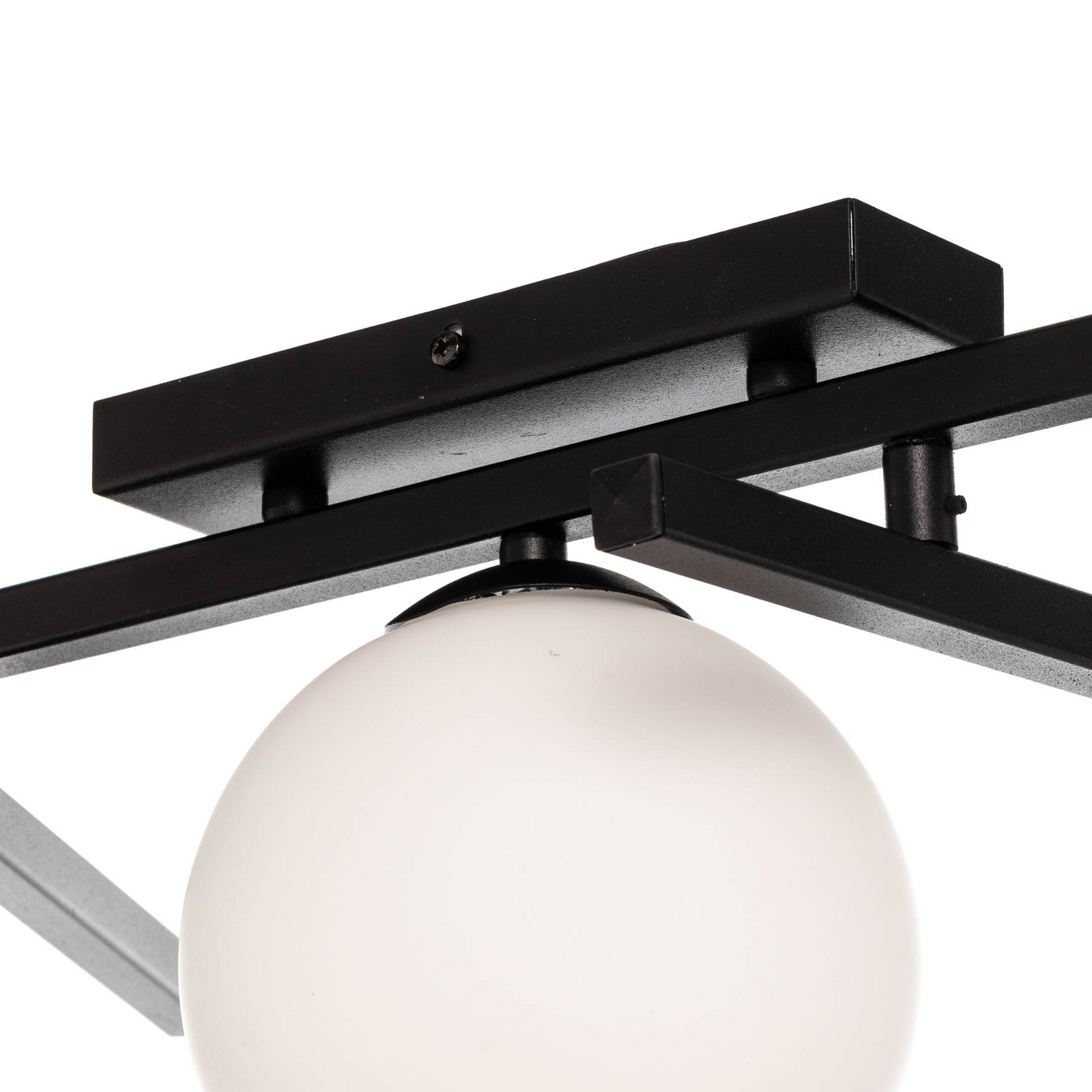 Lampa sufitowa Smart, czarna/opalowa 3-pkt.