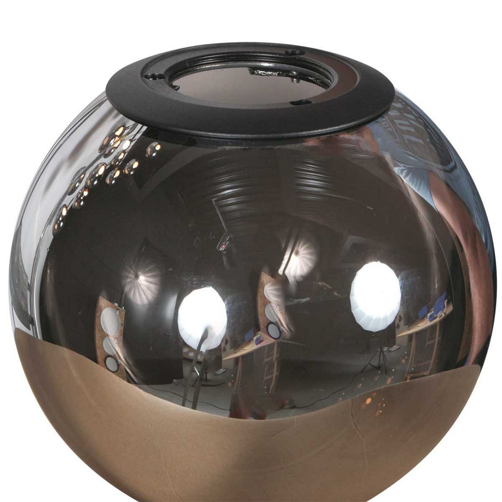 LED pendant light Bollique, 12-bulb. Round, black, glass