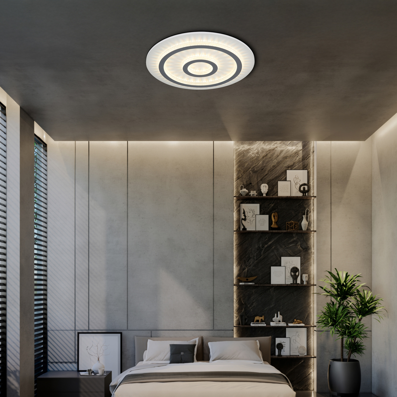 LED plafondlamp Jayden, wit/antraciet, CCT, dimbaar