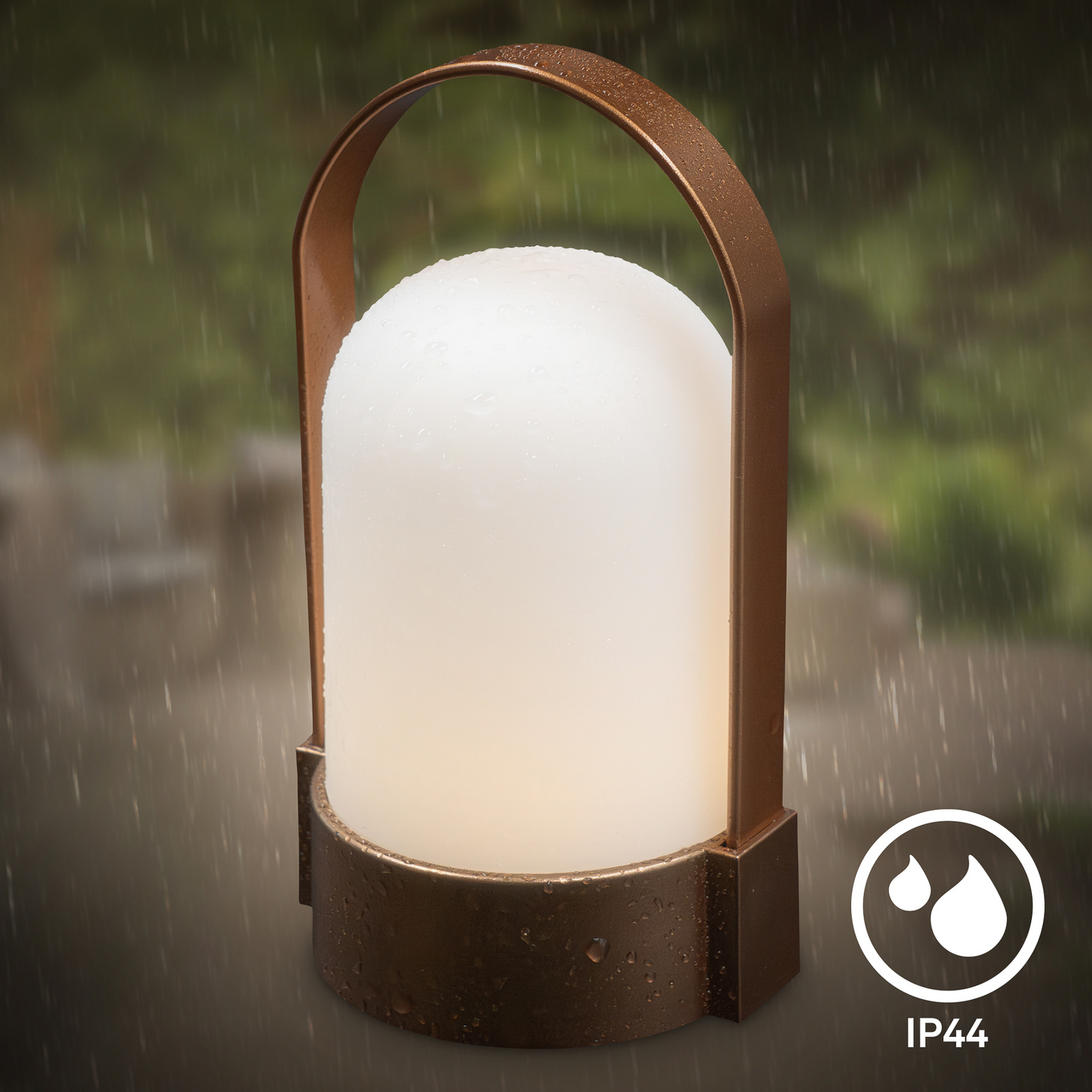 LED-Akku-Tischlampe ASA, kupferfarben, Höhe 15,5 cm, IP44