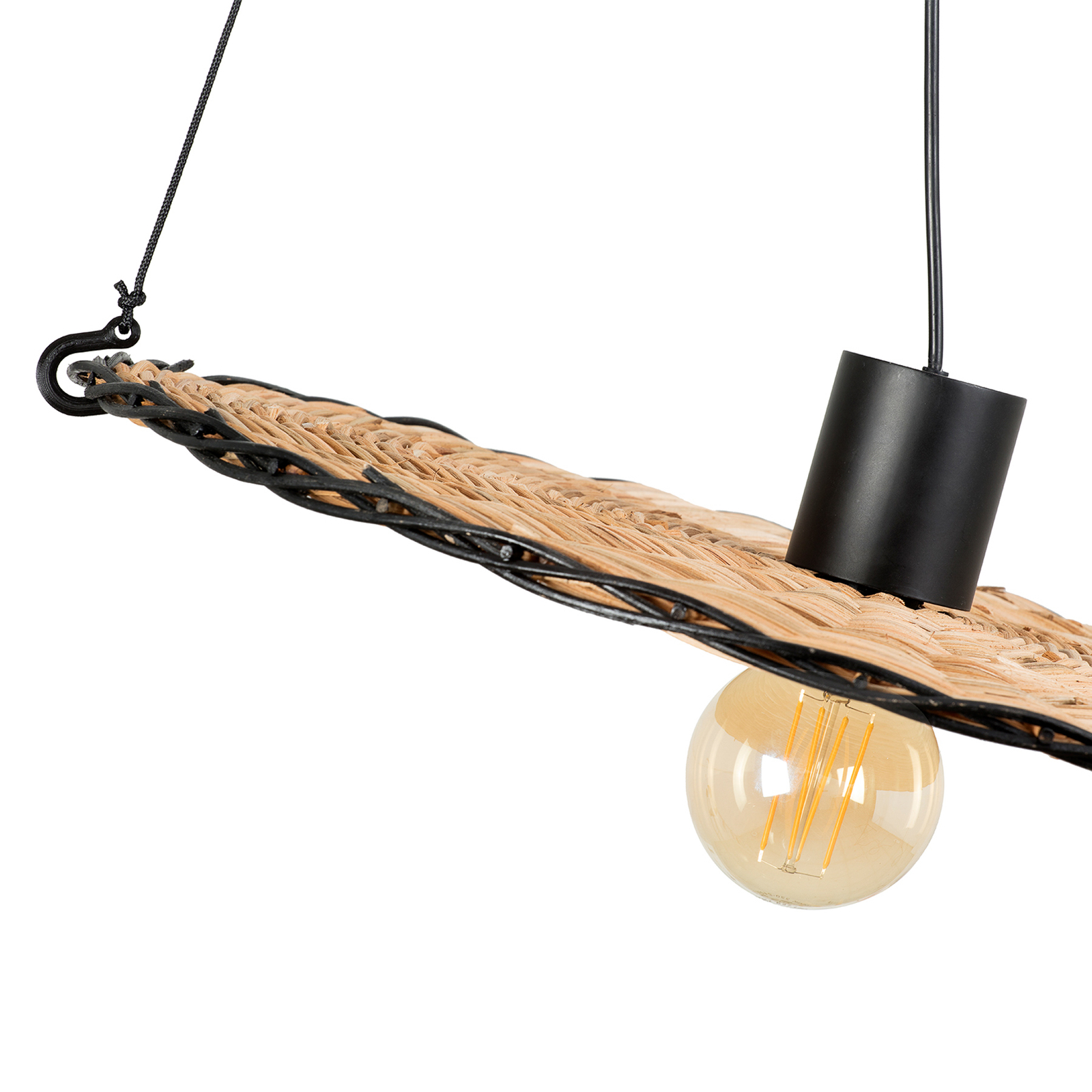 Costas pendant light, tilting rattan shade, Ø 60cm