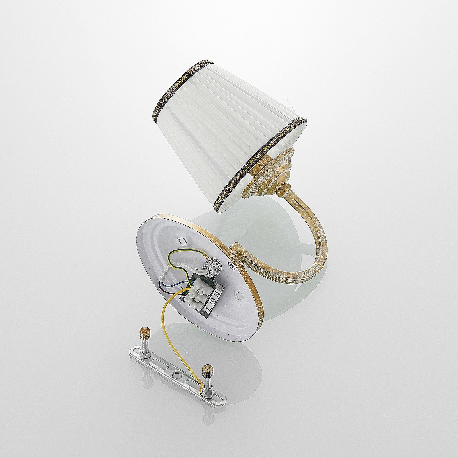 Lumiel Wandleuchte Antique Brass/Cream - Lindby