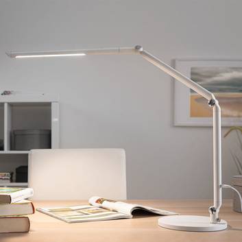 LED Schreib Tisch Lampe Leuchte Beleuchtung Metall Chrom Satiniert Schleife 