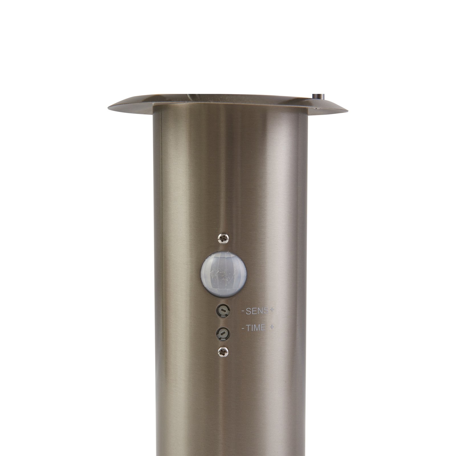 Lindby pillar light Hanja, sensor, stainless steel, Ø 11.7 cm