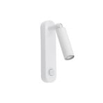 Applique murale Enzo Long, blanc, métal, 22 cm, orientable, G9